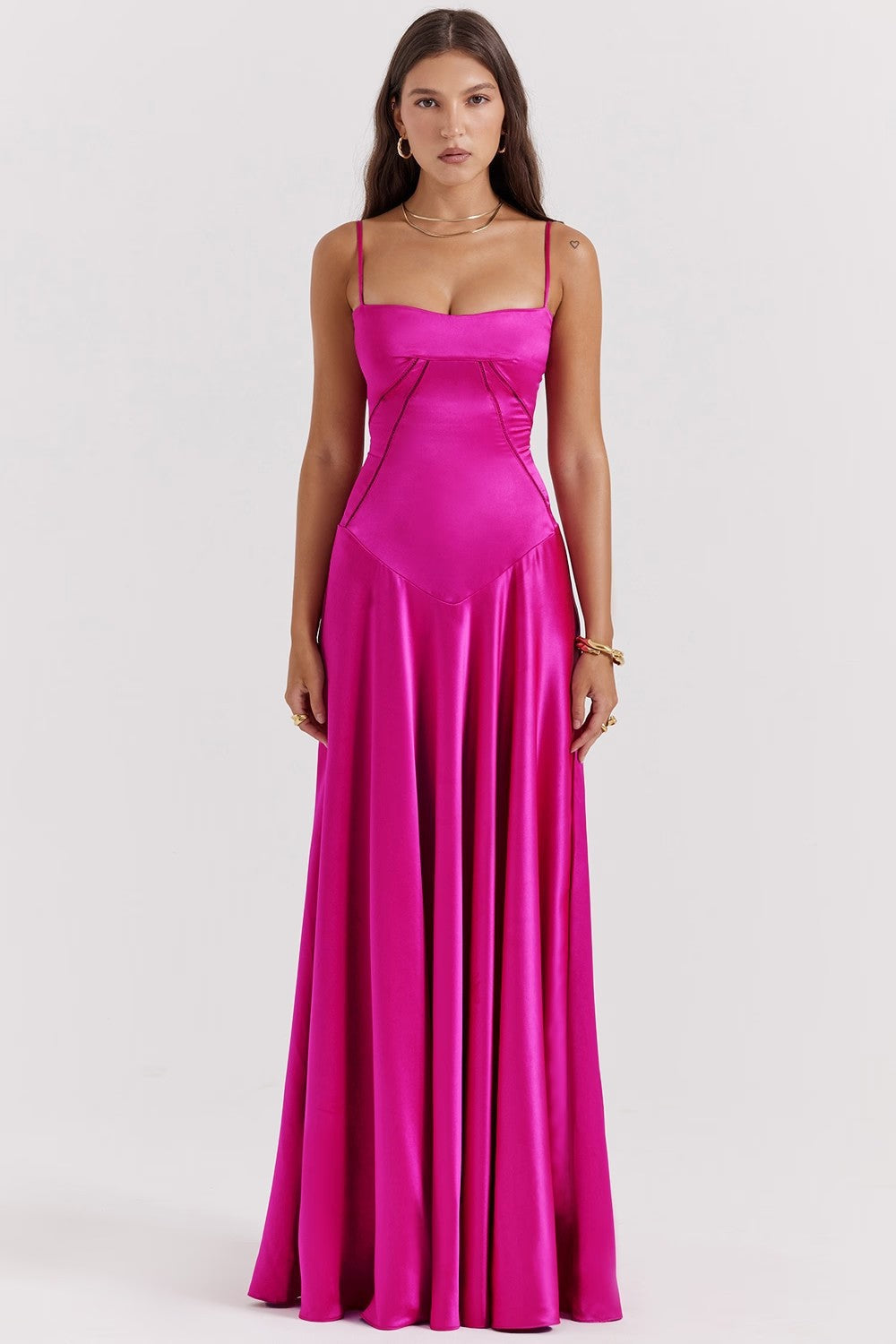 Women's Spaghetti Strap Corset Prom Dress | Maxi