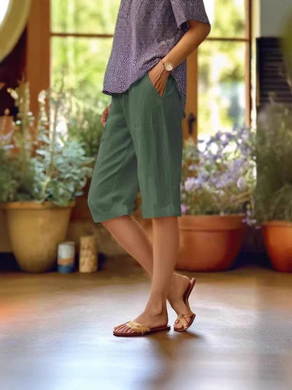 Women’s Summer Loose Fit Lounge Shorts | Knee-Length