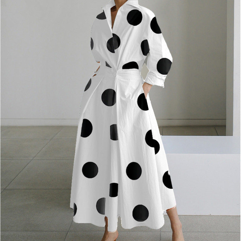 Women’s Button-Down Long Sleeve Shirt Dress | Maxi