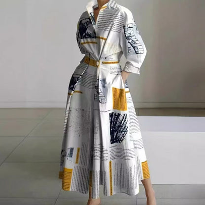 Women’s Button-Down Long Sleeve Shirt Dress | Maxi