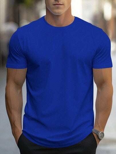 Men's Plain Crew Neck T-Shirt | Short Sleeve