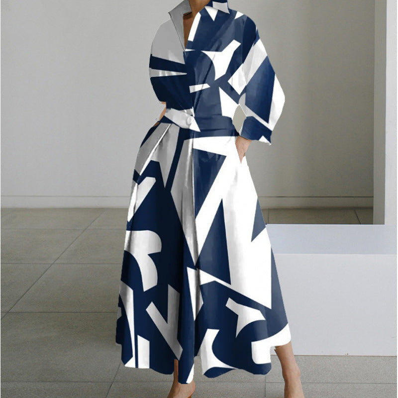 Women’s Button-Down Long Sleeve Shirt Dress | Maxi