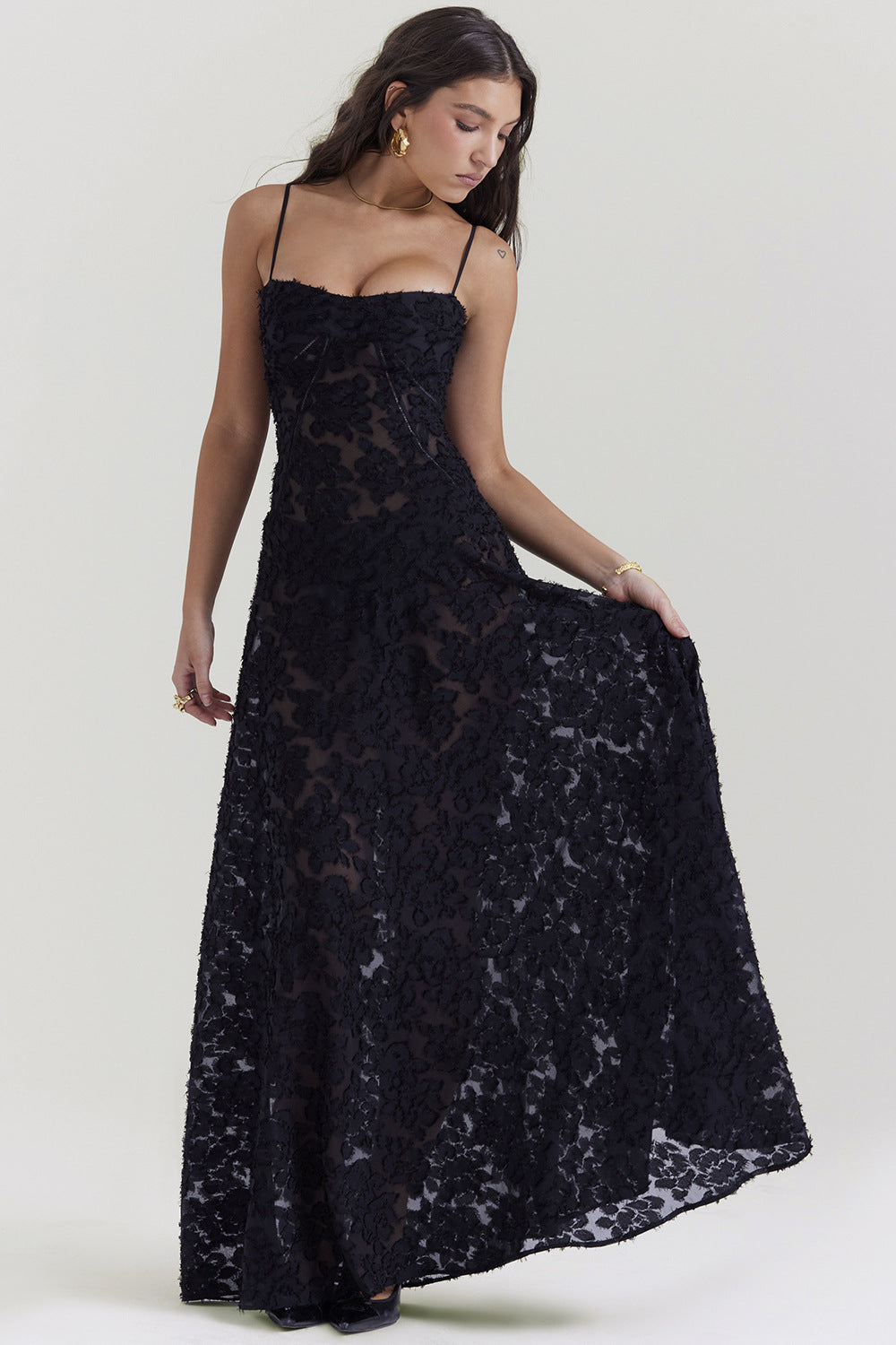 Women's Spaghetti Strap Corset Prom Dress | Maxi
