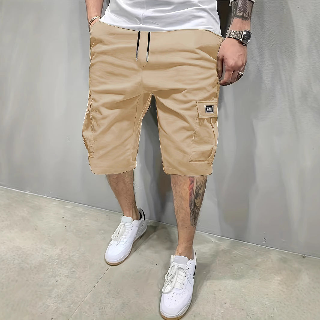 Men's Casual Cargo Shorts with Drawstring Waist | Knee Length