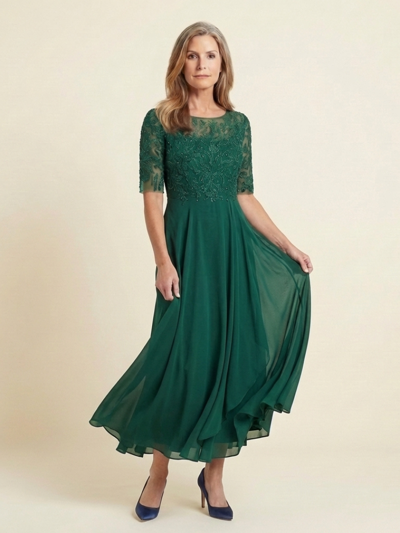 Women's Formal Wedding Guest Midi Dress | A-Line