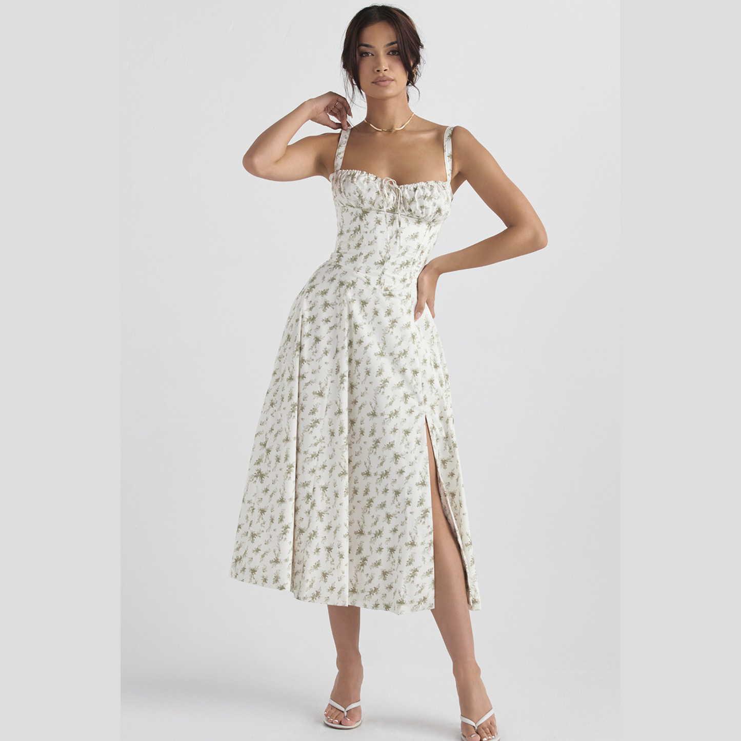 Women's Floral Print Sleeveless Summer Dress | Midi