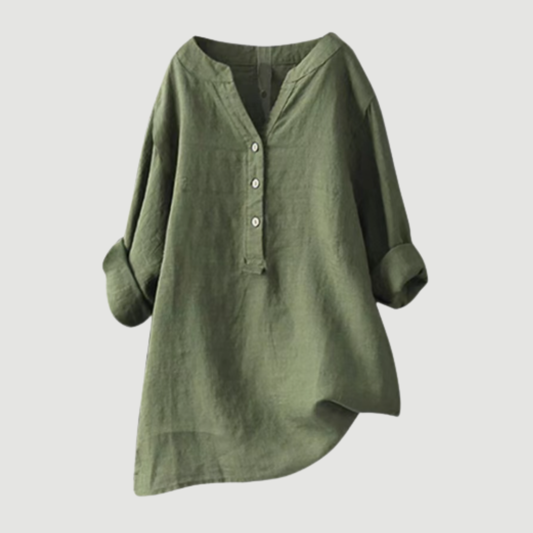 Women's Loose Fit Tunic Blouse | V-Neck