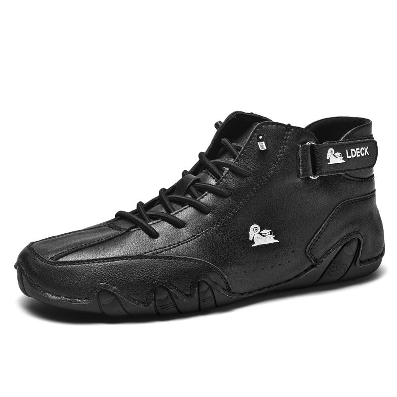 Men's High-Top Barefoot Shoes | Lace and Velcro Closure