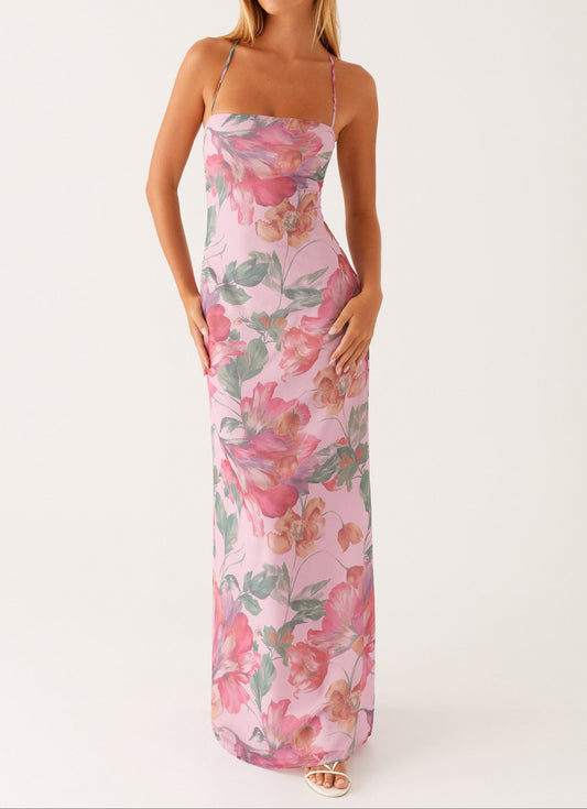 Agnesina Maxi Dress - Pink Floral