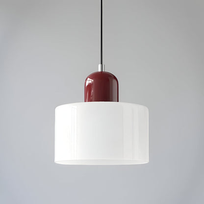 Modern Sculptural Hanging Lamp with Glass Shade