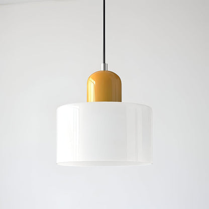 Modern Sculptural Hanging Lamp with Glass Shade