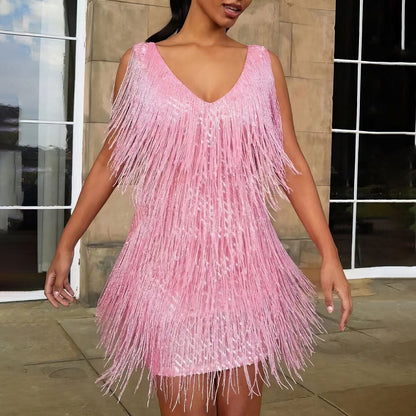 Ladies Evening Sequin Dress | Mini