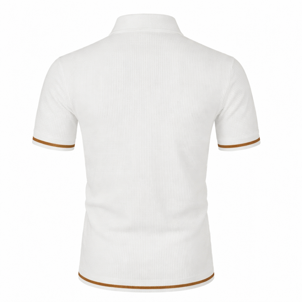 Men’s Waffle Knit Slim Fit Polo Shirt | Short Sleeve