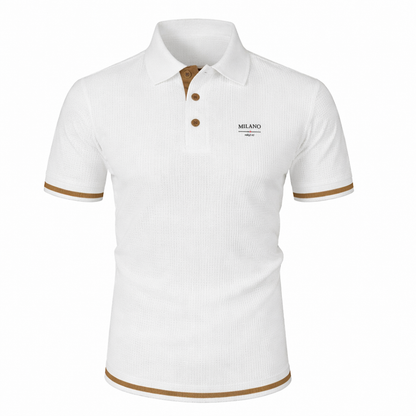 Men’s Waffle Knit Slim Fit Polo Shirt | Short Sleeve