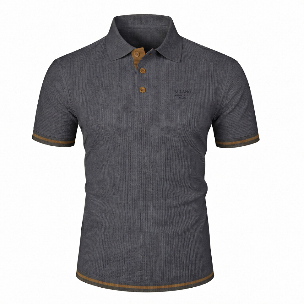 Men’s Waffle Knit Slim Fit Polo Shirt | Short Sleeve