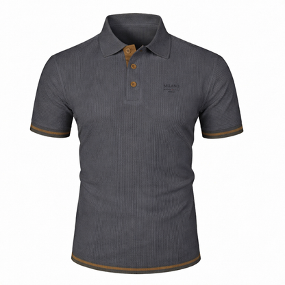 Men’s Waffle Knit Slim Fit Polo Shirt | Short Sleeve