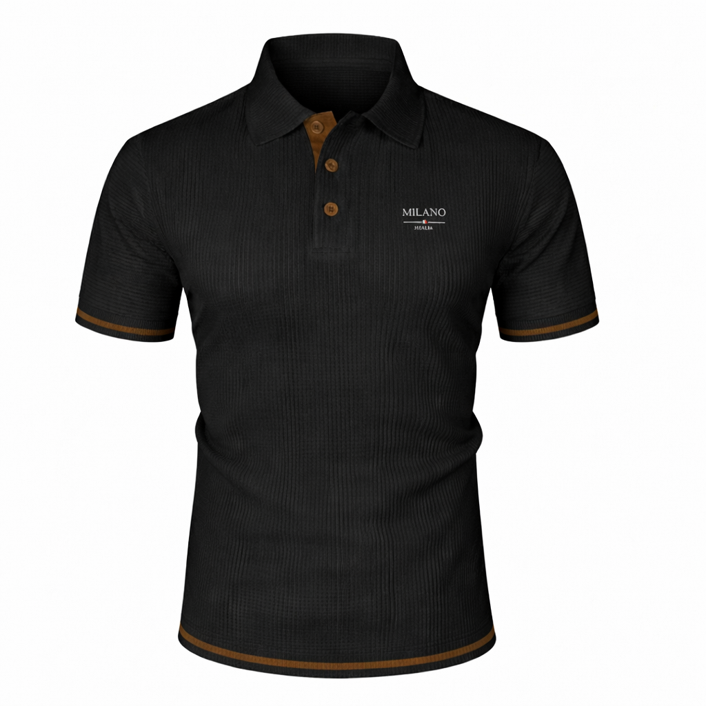 Men’s Waffle Knit Slim Fit Polo Shirt | Short Sleeve