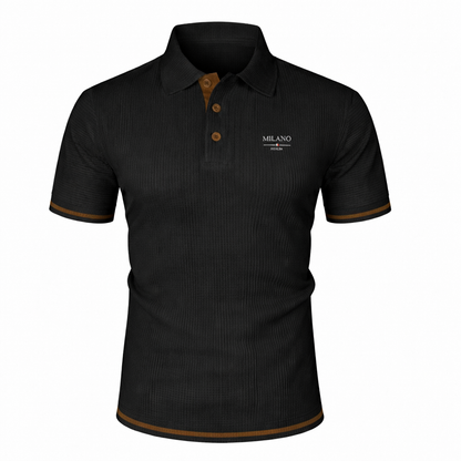 Men’s Waffle Knit Slim Fit Polo Shirt | Short Sleeve
