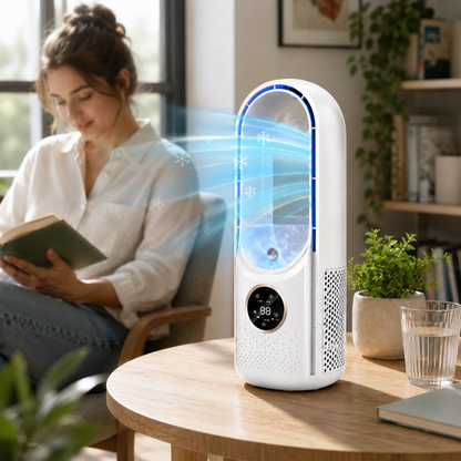 Compact Bladeless Portable Air Conditioner Cooling Fan