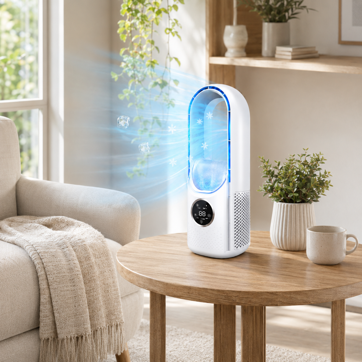 Compact Bladeless Portable Air Conditioner Cooling Fan