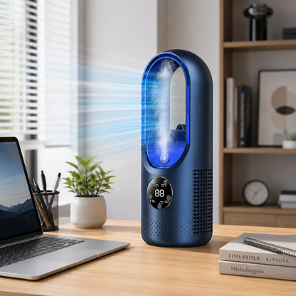 Compact Bladeless Portable Air Conditioner Cooling Fan