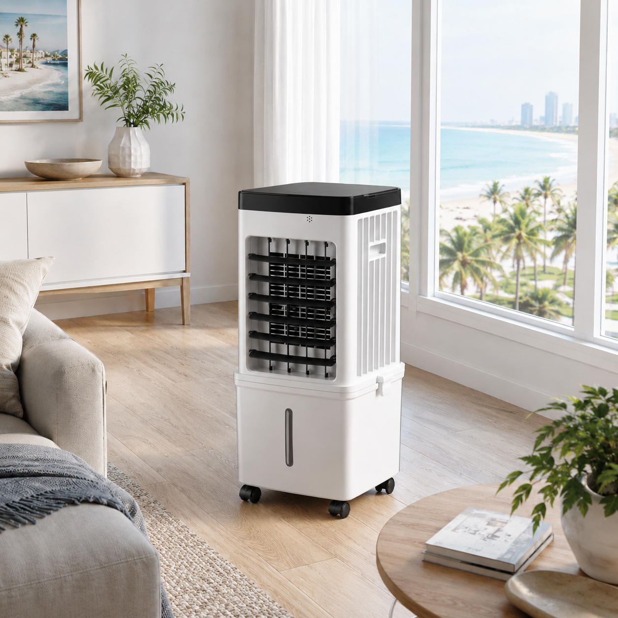 Compact Smart Evaporative Air Cooler for Room Use