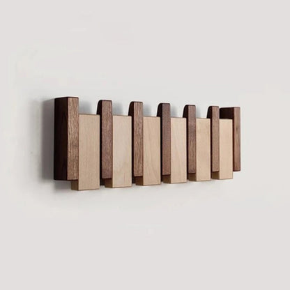 Folding Piano Style Wall Coat Rack with Hooks - Entryway Organizer