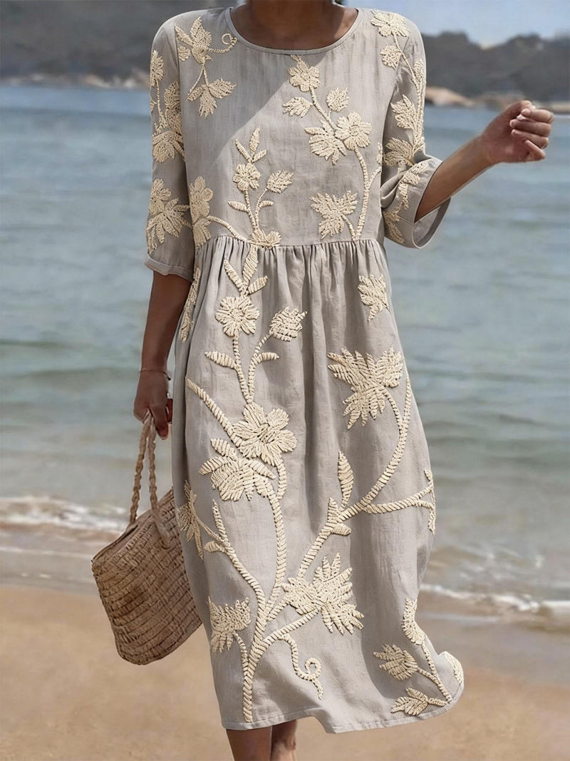 Women’s Floral Boho Sundress | with 3/4 Sleeves