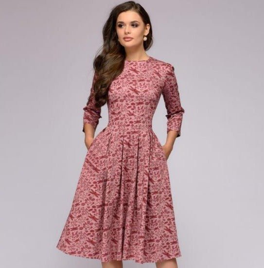 Women's Floral Print Wedding Guest Dress | Midi