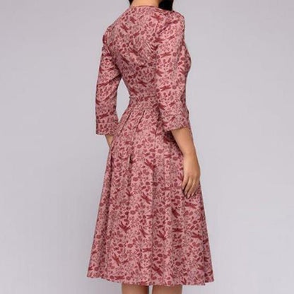 Women's Floral Print Wedding Guest Dress | Midi