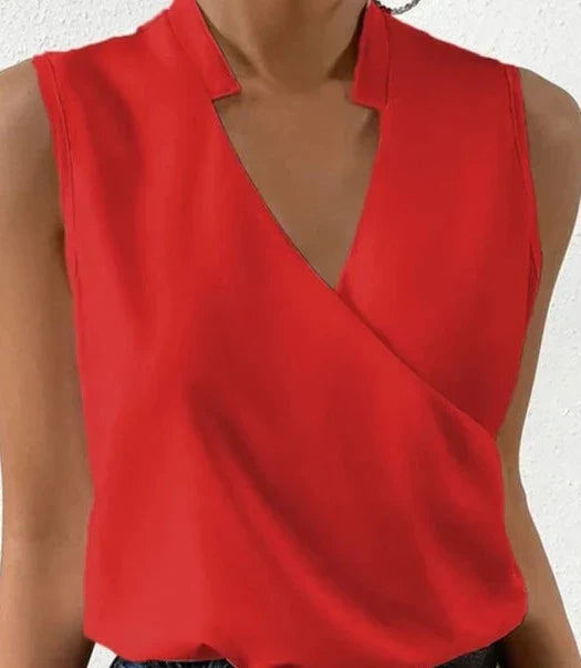 Women's Wrap V-Neck Top | Sleeveless