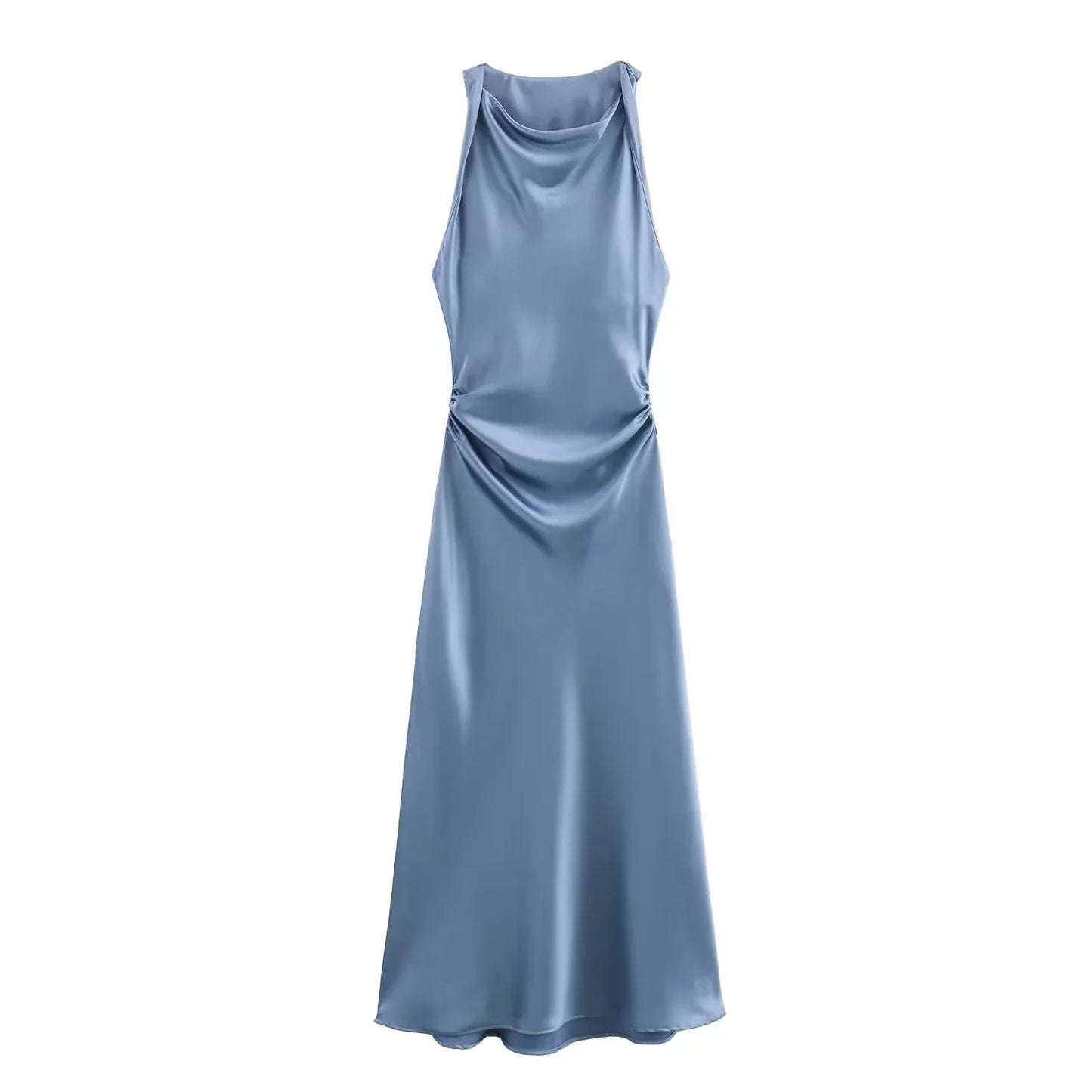 Women's Cowl Neck Sleeveless Cocktail Dress | Midi