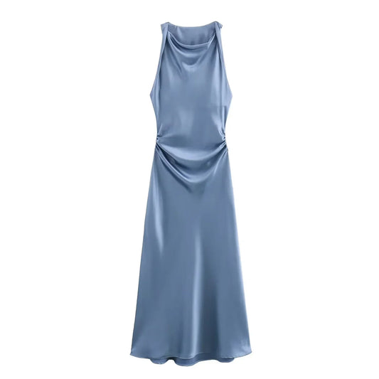 Women's Cowl Neck Sleeveless Cocktail Dress | Midi