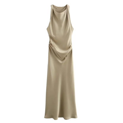 Women's Cowl Neck Sleeveless Cocktail Dress | Midi