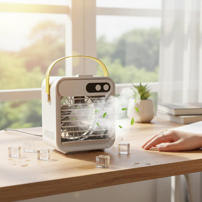 Compact Mini Air Conditioner with Mist Humidifier and Cooling Fan