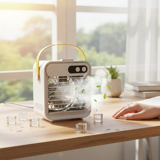 Compact Mini Air Conditioner with Mist Humidifier and Cooling Fan