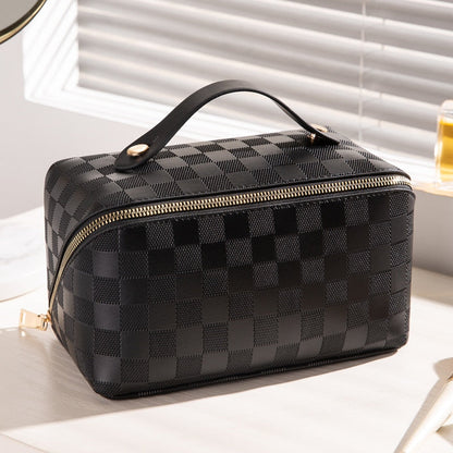 Ladies Checked Toiletry Bags | Large Capacity