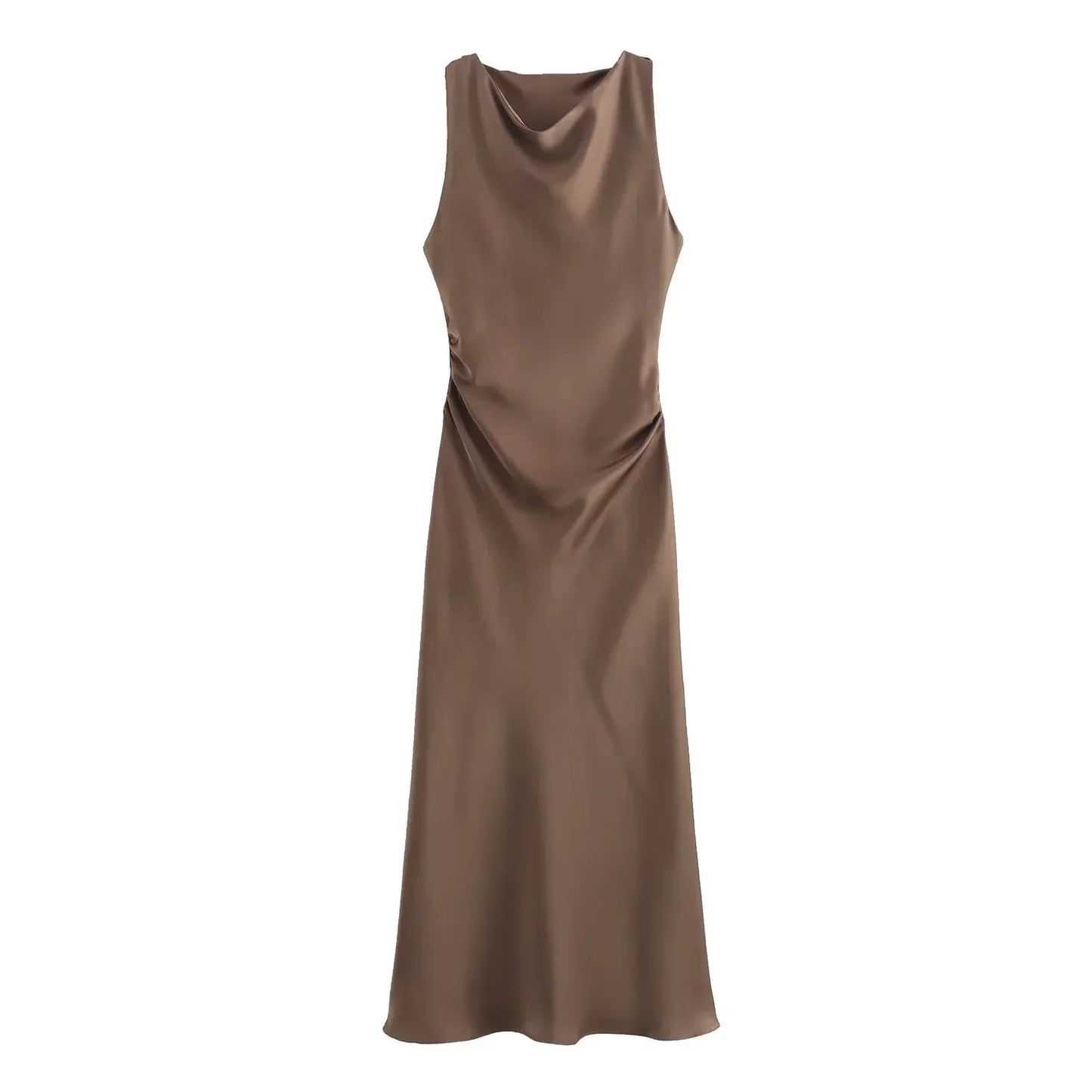 Women's Cowl Neck Sleeveless Cocktail Dress | Midi