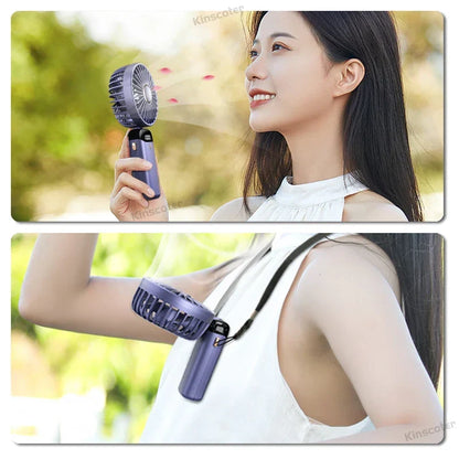 3-in-1 Mini Fan | LED Display | 5 Speed Settings | Battery with Power Bank Function | Portable & Standable