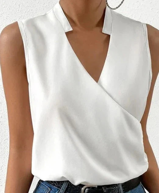 Women's Wrap V-Neck Top | Sleeveless