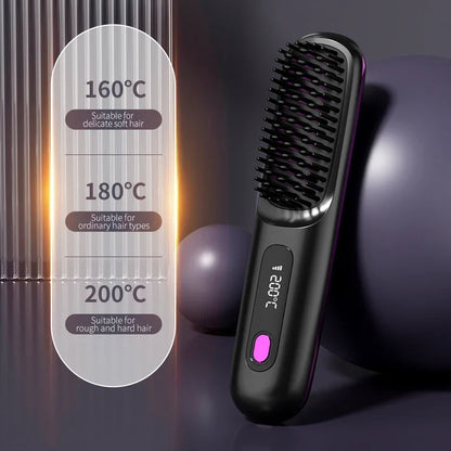 Wireless Hair Straightener with USB Charging & LCD Display | Ceramic & Ion Technology