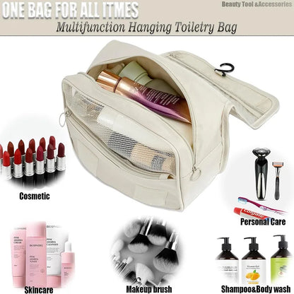 Compact Hanging Toiletry Bag | 6 Storage Compartments & Moisture-Proof Section | Versatile Design | Water-Resistant Polyester