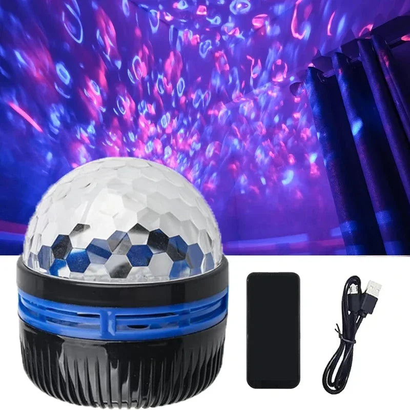 Northern Lights Projector | Music Sync & Remote Control | RGB Mood Light | USB Rechargeable | 7.8×7.8×8.7 cm