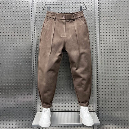 Men's Elegant Melange Trousers | Long