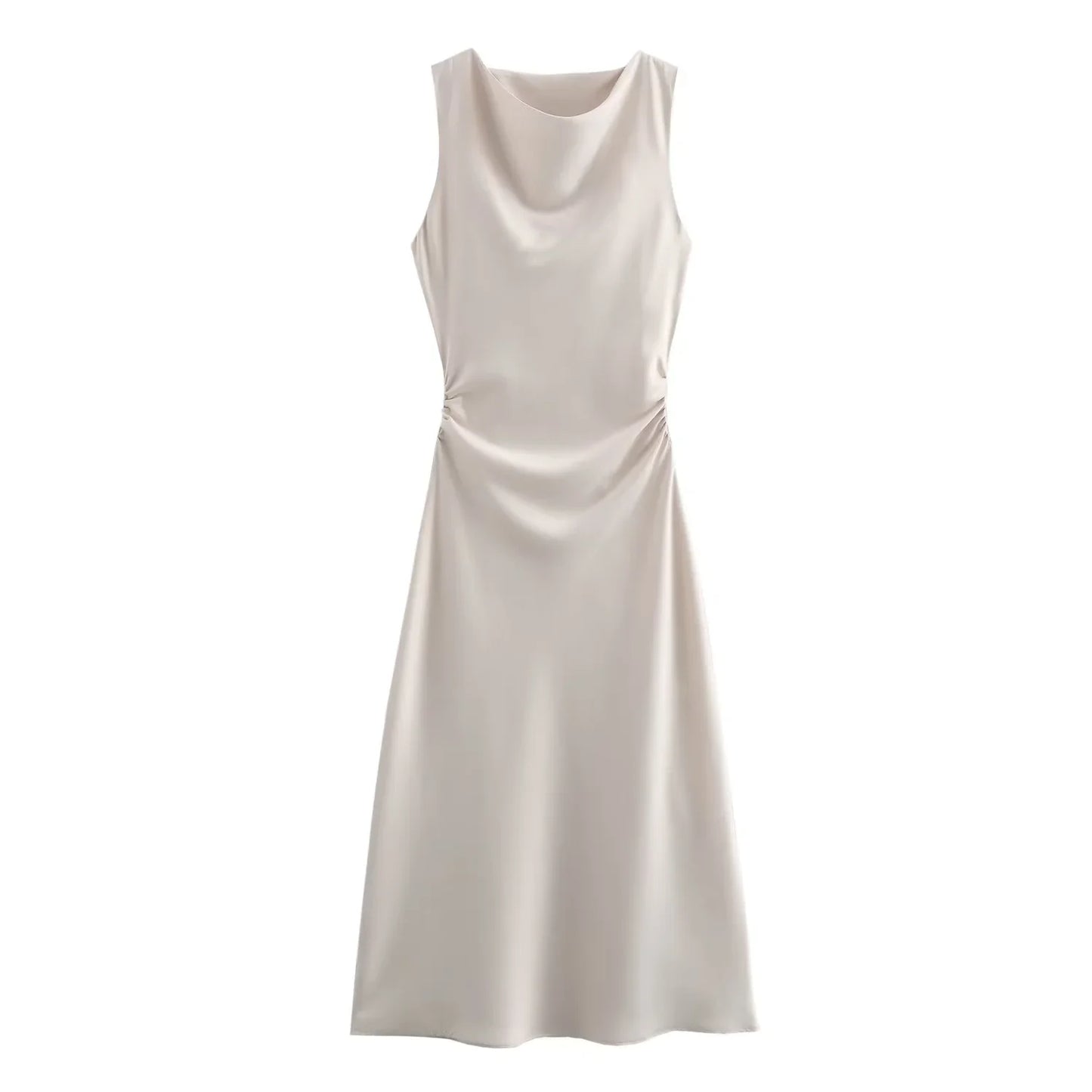Women's Cowl Neck Sleeveless Cocktail Dress | Midi