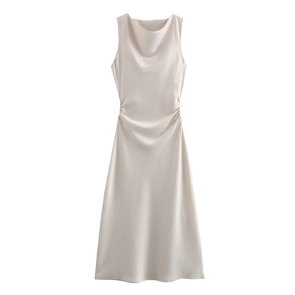 Women's Cowl Neck Sleeveless Cocktail Dress | Midi