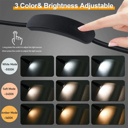 Rechargeable LED Neck Light | USB Powered | 3 Light Colors & Adjustable Brightness | Flexible & Portable Design