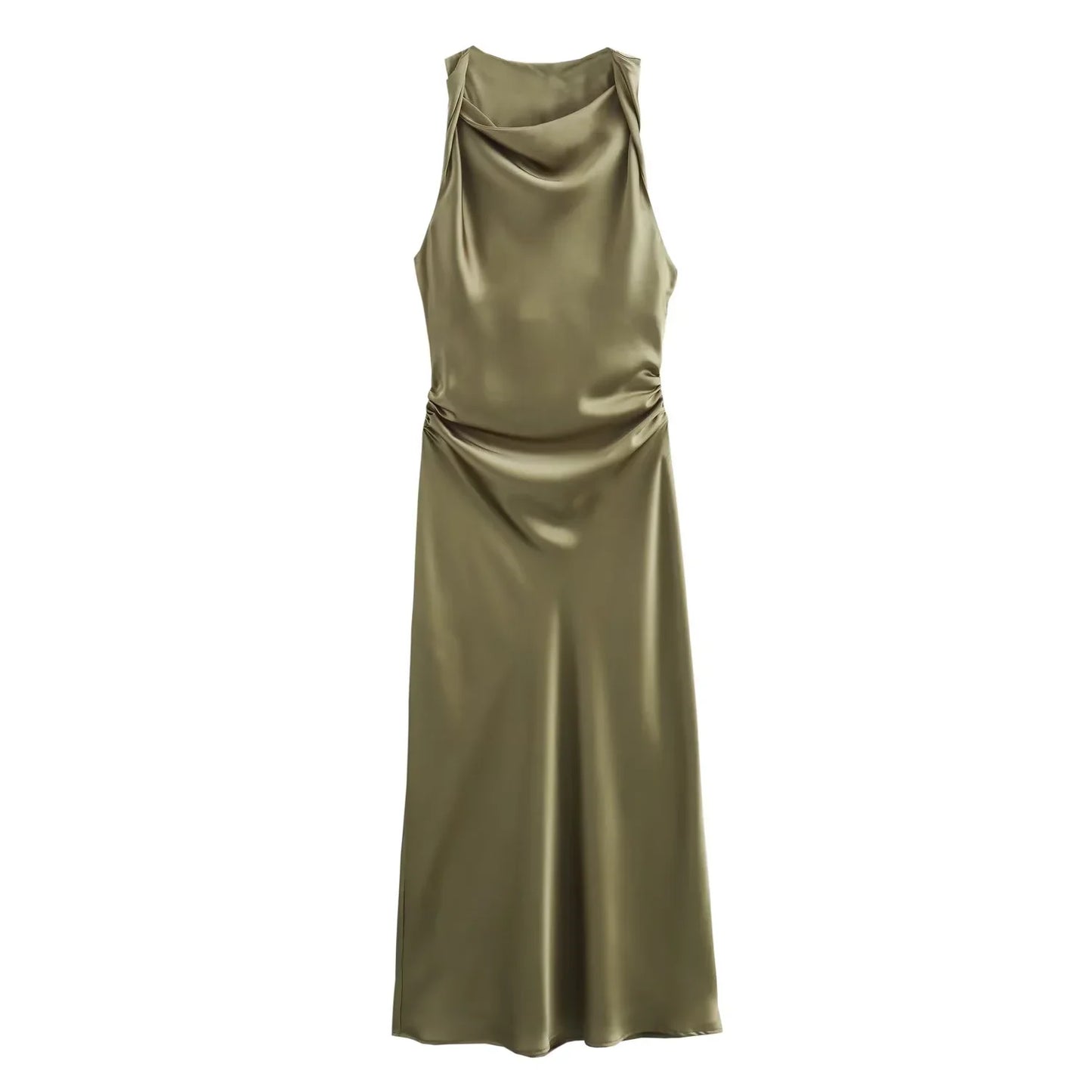 Women's Cowl Neck Sleeveless Cocktail Dress | Midi