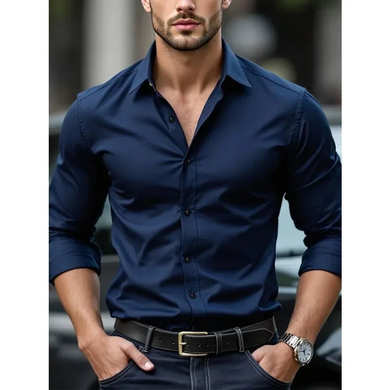 Men's Smart Casual Collared Shirt | Long Sleeve