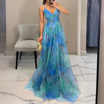 Women's Wedding Guest Dress with Spaghetti Straps | Maxi